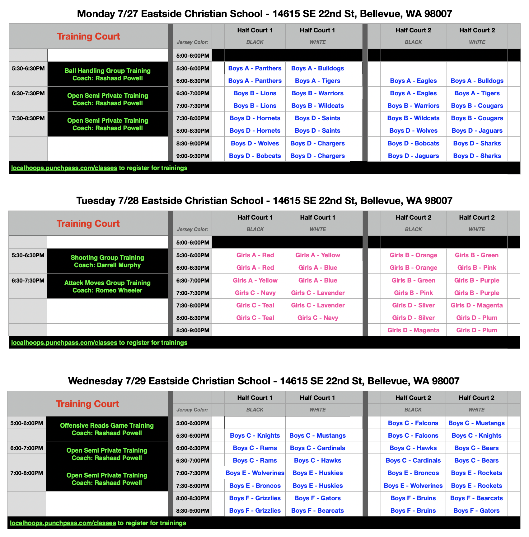 Summer League 2026 - Week 4 Schedule