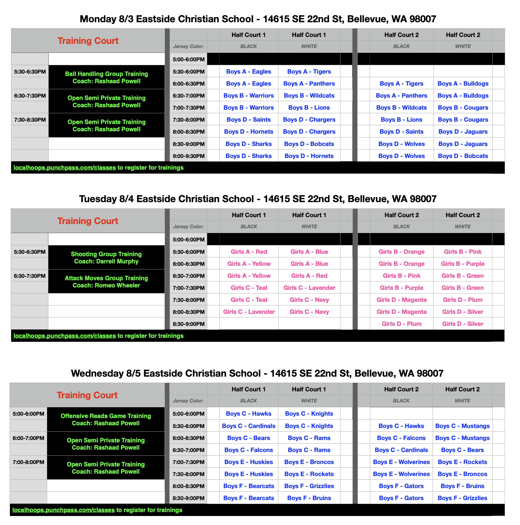 Summer League 2026 - Week 5 Schedule